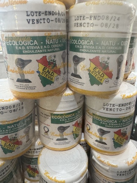 Frascos de Stevia en Polvo 80g Cada uno | Edulcorante Natural | Hecho en Bolivia | Eco