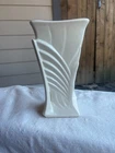 McCoy Art Deco 9 " Matte White Tall Vase USA Pottery