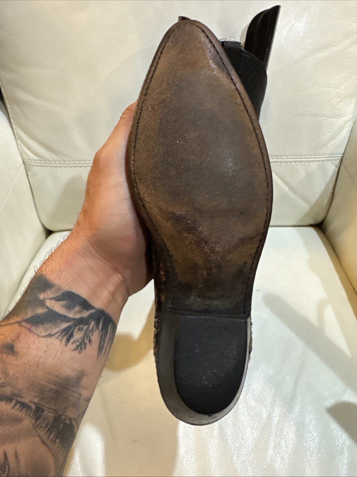 Code West Python Cowboy Boots 7 M Genuine Snakesk… - image 15