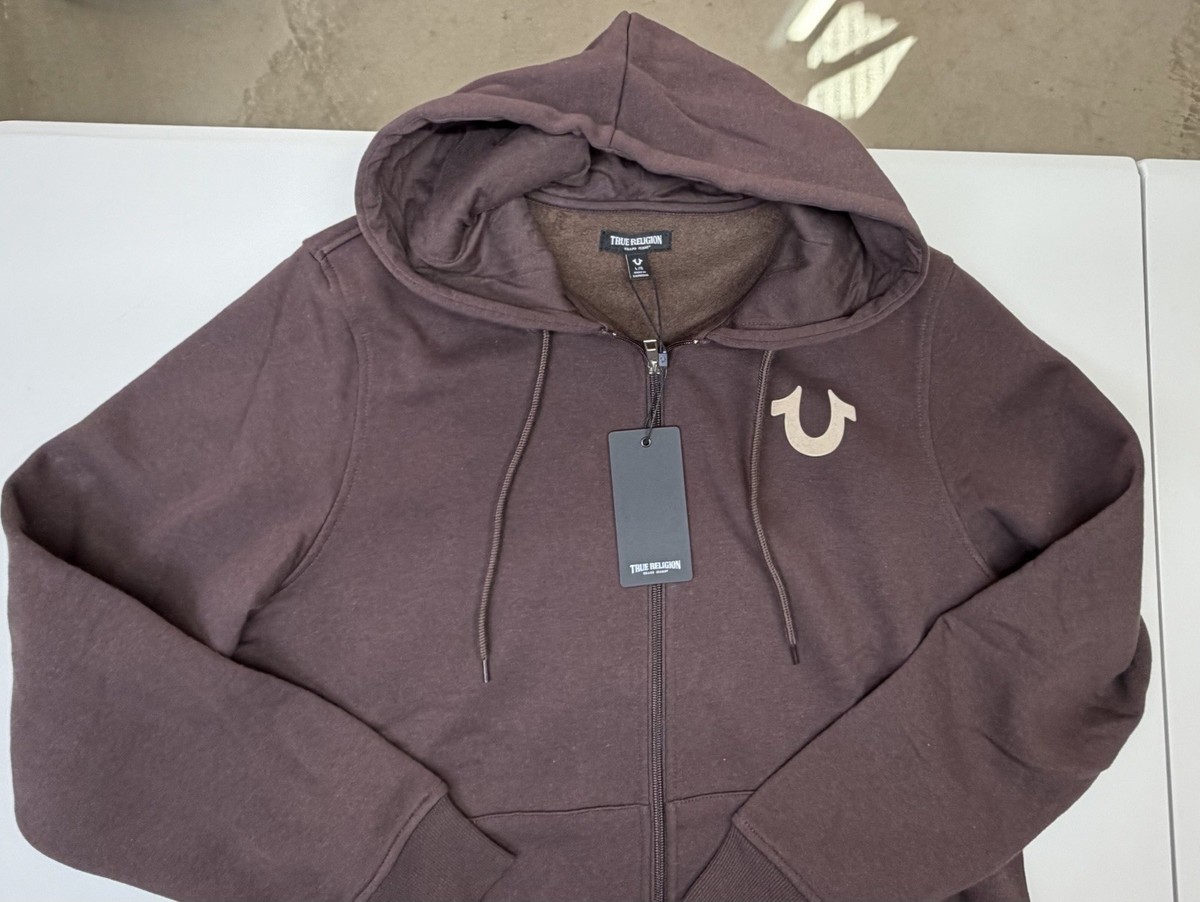 True Religion Java Big HS Flock Full Zip Hoodie W/ Buddha Logo
