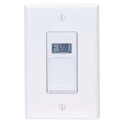 Intermatic Ej600 Timer, Digital, 120V, 12A, Wall Switch