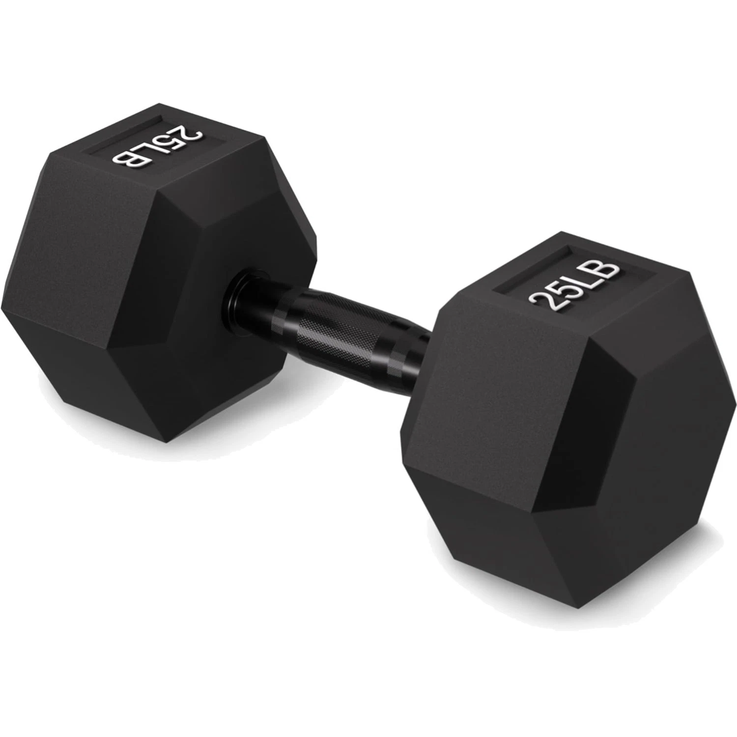 Versatile 25lb Hex Dumbbell - Safe Rubber Encased Design for Full-Body Training