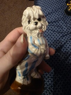 Dog In Blue White Clothes Figure Ceramic Porcelain Disney