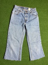 Vintage 80s 90s Little Levis Size 10 Blue Denim USA Made Acid Wash Croppez