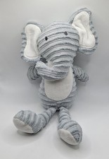 Chick Pea Elephant White Ribbed Soft Lovey Plush Doll Stuffed Animal B Sewn Eye