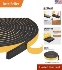 Weather Stripping Door Seal Strip 1/2 x 1/4 inch, 2 Rolls x 13Ft, New Adhesiv...