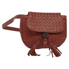 BOTTEGA VENETA INTRECCIATO Waist bag Leather Brown Auth BA118