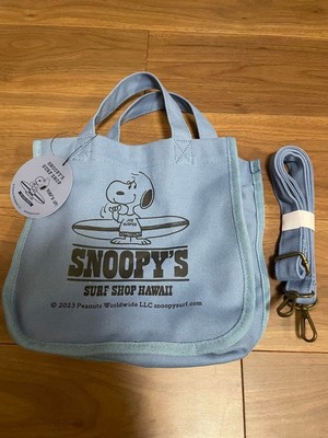 Peanuts Snoopy Surf's Up Canvas Tote Schultertasche Hawaii 26x23x13cm Neu
