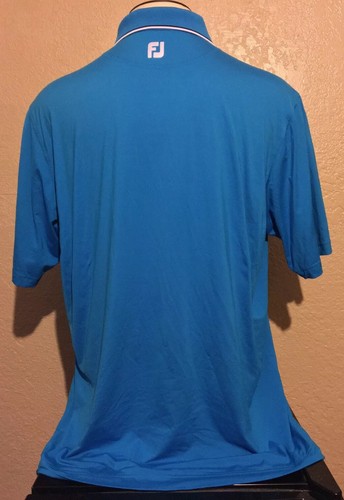 Footjoy Men's Size XL Nylon Spandex Blue Short Sleeve Golf Polo Shirt FJ Stretch - Picture 6 of 8