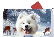 Samoyed Winter Wonderland Mail Box Cover