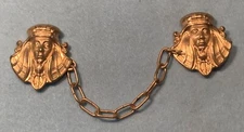 Vintage Brass CLEOPATRA EGYPTIAN Cape or Cloak Chain Clasp * NEW OLD STOCK