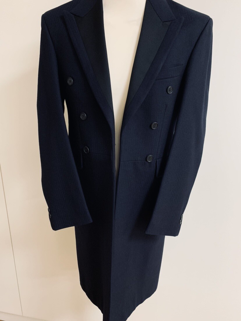 Cappotto uomo navy classico spina di pesce foto 2