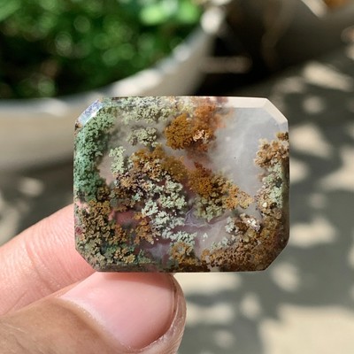 Scenic Moss Agate Cabochon 26x21x5mm High Quality 26.5 ct