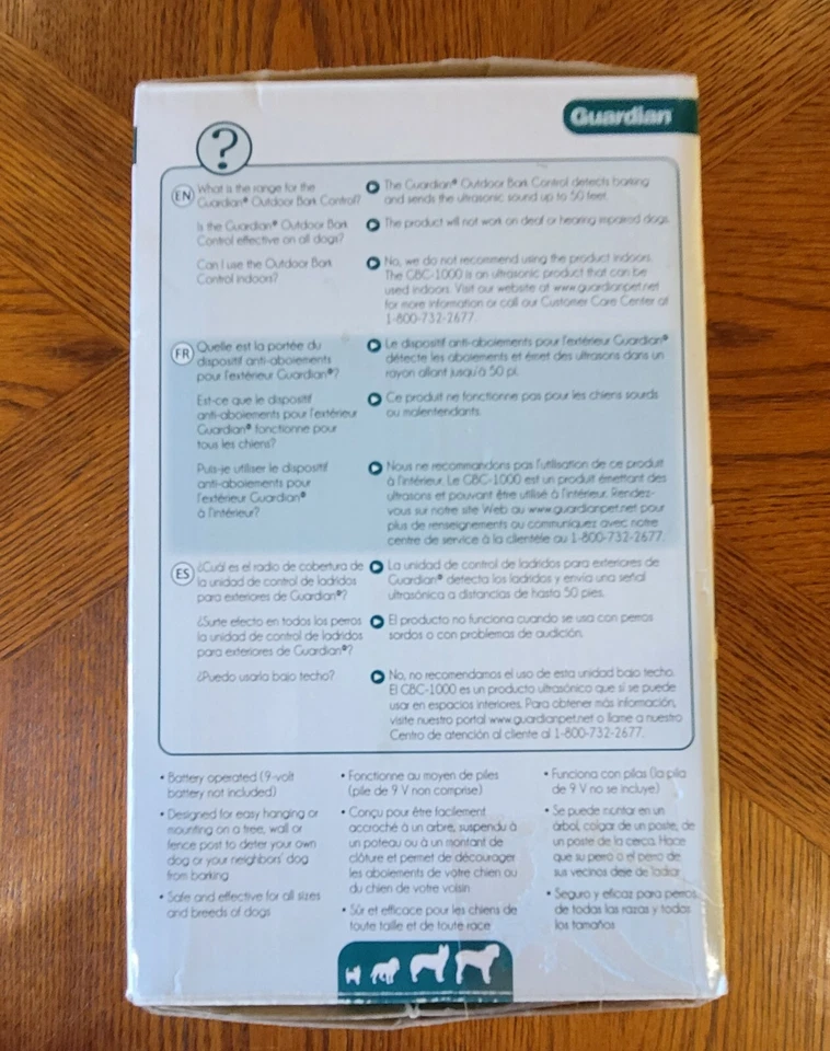 GBC11-12134 Guardian Control de ladridos al aire libre, ultrasónico ¡Nueva caja abierta! Foto 4 de 4