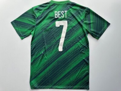 George Best #7 Northern Ireland Green Soccer Jersey Men Size M Medium Free Ship