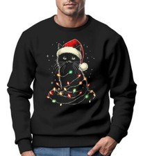 Sweatshirt Mens Christmas Jumper Cat Xmas Funny Xmas Outfit