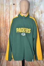 NFL Team Apparel Reebok Men Green Bay Packers 1/4 Zip Pullover Fleece Sz XL