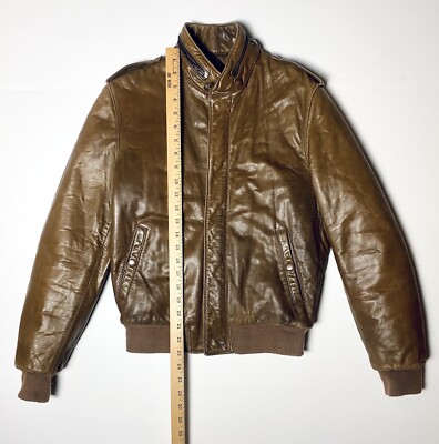 Vintage 70s 80s Michael Heller Motorcycle Leather Jacket Brown