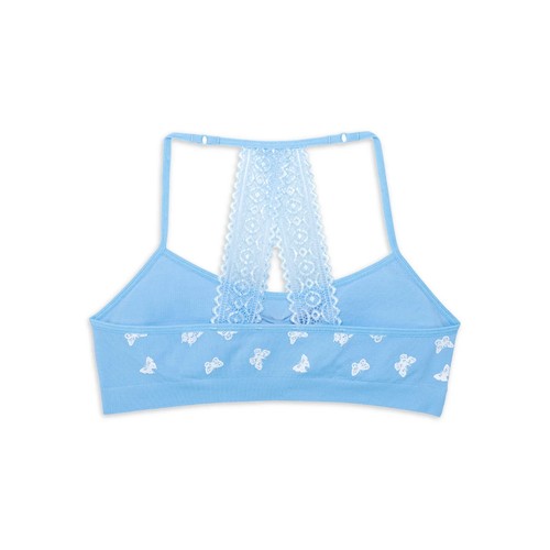Wonder Nation Girl Seamless Lace Bralette Racerback 2-Pack Blue & White Sz M 32 - Picture 5 of 6