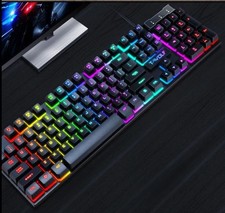 Gaming USB RGB Backlit Wired Keyboard T20 Optical Mouse Combo PC Laptop