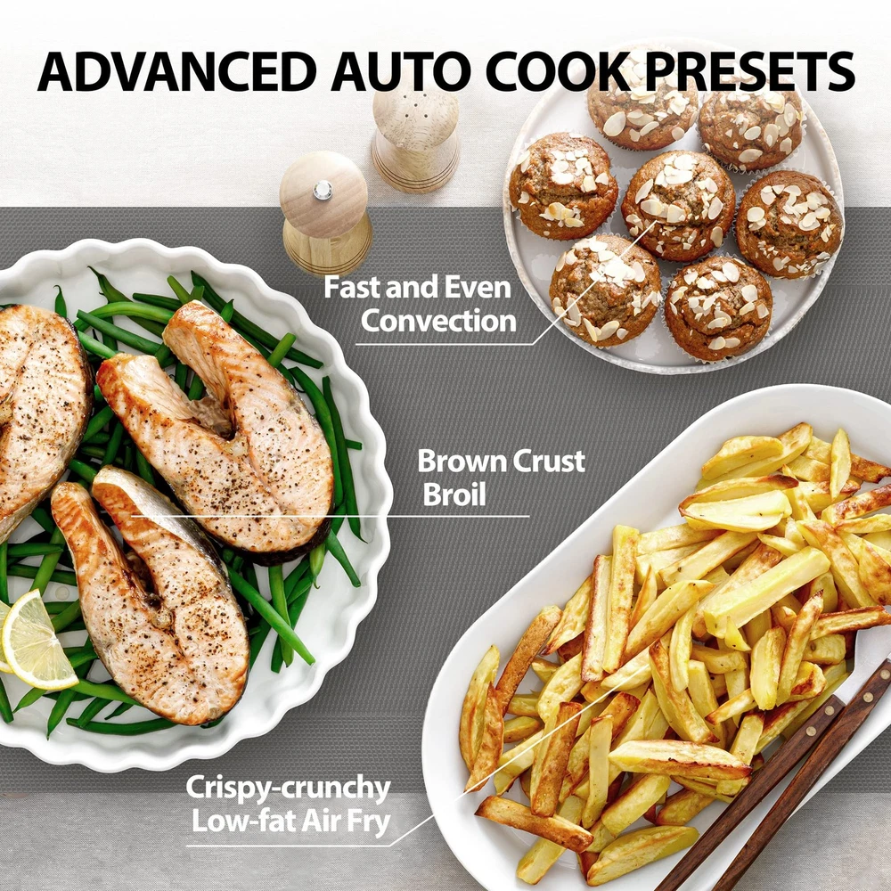 8-in-1 Air Fryer Microwave Combo with Convection & Broil