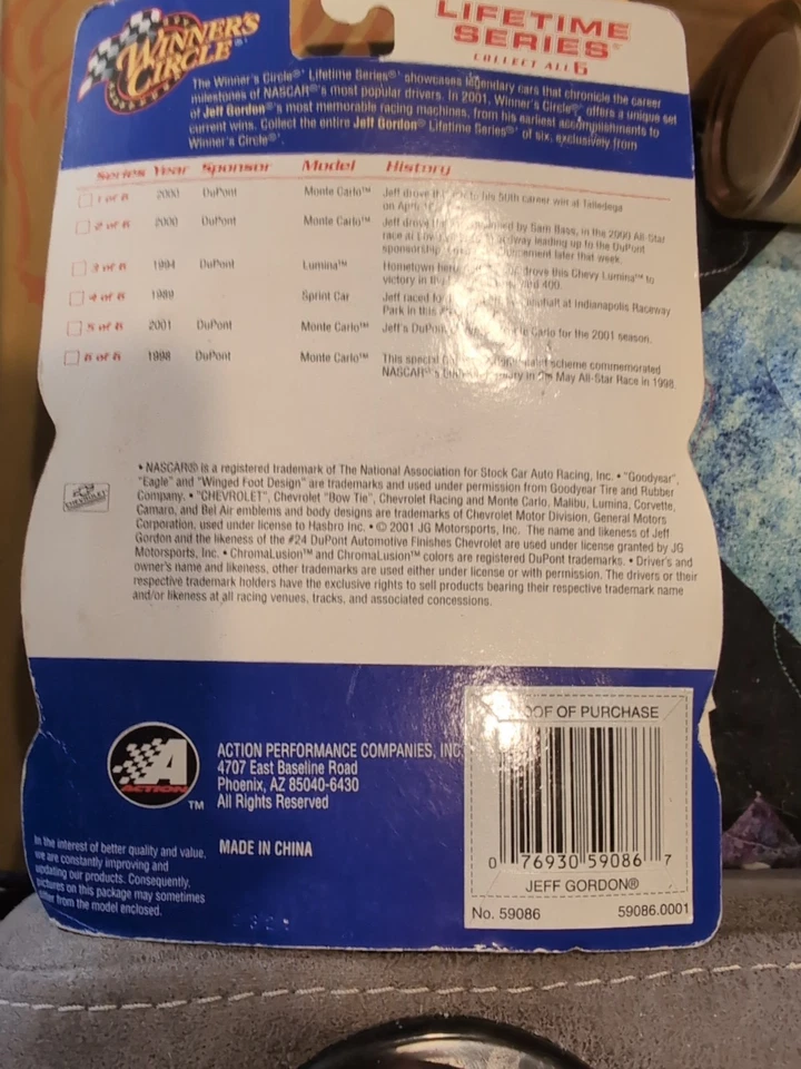 Jeff Gordon 1989 1/64 Action Winner Circle Sprint coche fundido a presión Foto 2 de 2