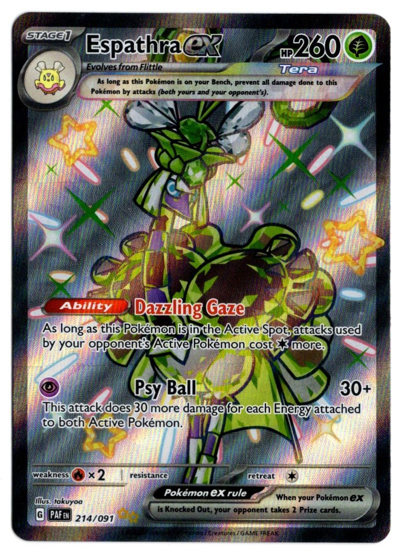 [0034] MODERATELY PLAYED Pokemon Paldean Fates 214/091 Espathra ex