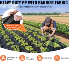 6x300 ft Heavy-Duty Weed Barrier Fabric Woven Landscape Garden Mat