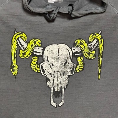Under Armour Hoodie Men L Charged Project Rock Snake Brahma Bull Skull 1371719