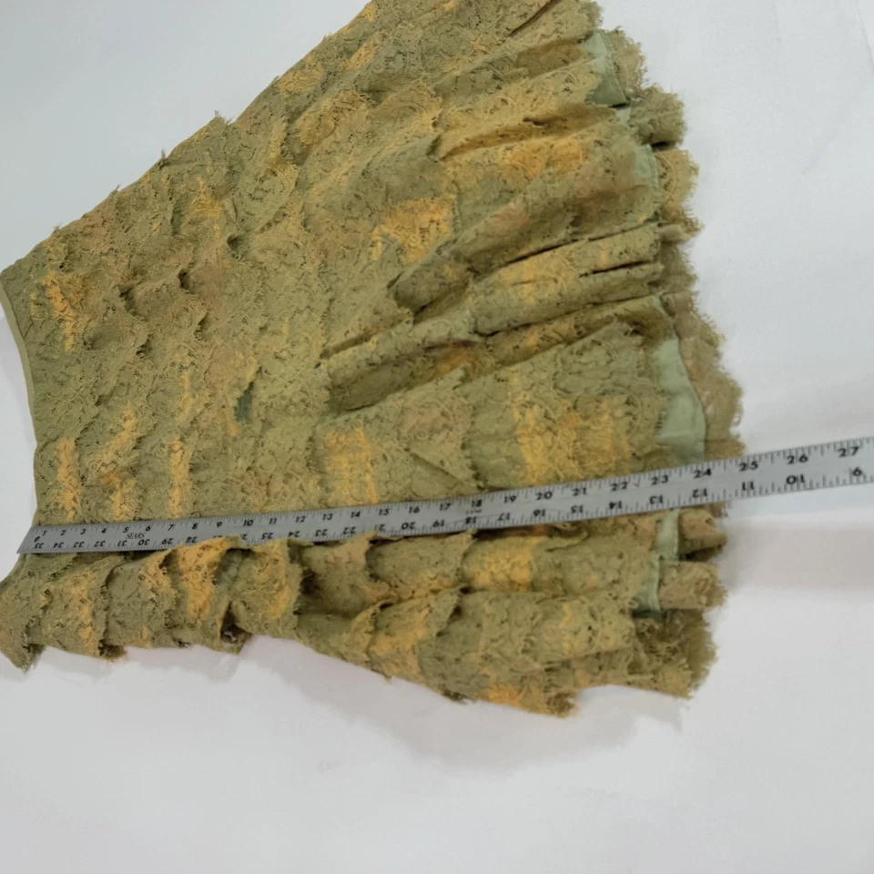 David Meister Skirt Womens 10 Green Lace Silk Lined Ruffle Tiered Dressy New - Image 3 of 4