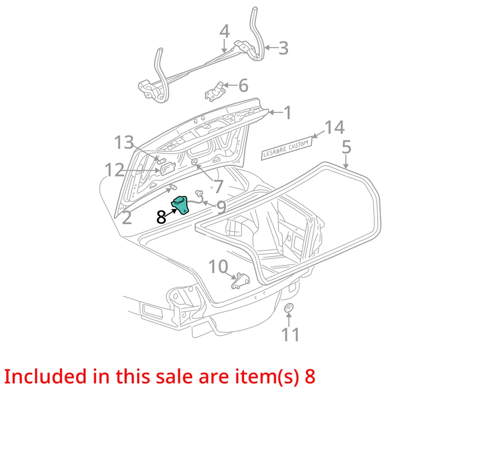 ПОДХОДИТ ДЛЯ 2000-2003 BUICK LESABRE ЗАЩЕЛКА 25717077 - НОВЫЙ OEM 25717077 - Изображение 2 из 3