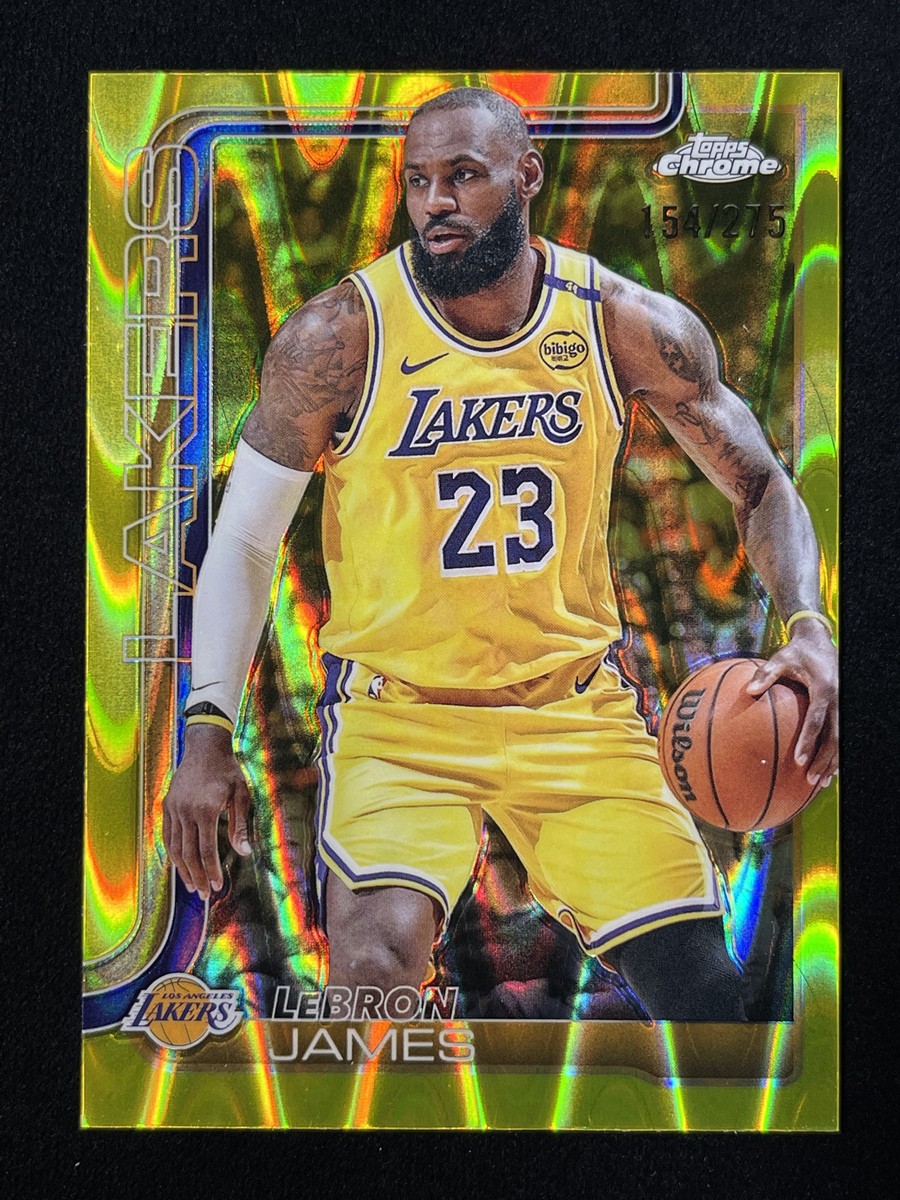 2025-26 Topps Chrome LeBron James #127 Yellow Raywave Refractor Lakers /275