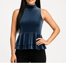 REVOLVE Torn x RONNY KOBO Ricki Velvet Top MOODY WHIMSY GOTH Ruffle Small S 