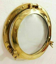 Nautical Ship Décor Look Gift Father 12" Glass Porthole Shiny Finish Boat...