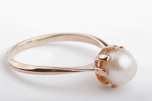 Nice Pearl Ring Akoyaperle 750 18k Rose Gold Top - Picture 5 of 6