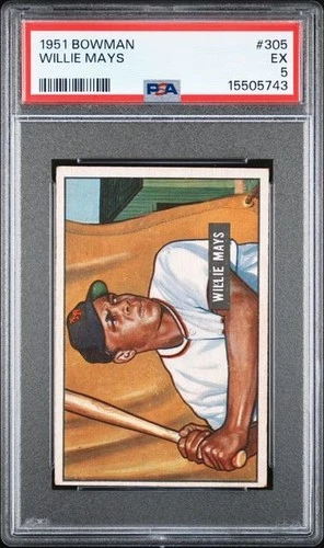1951 BOWMAN WILLIE MAYS # 305 PSA 5 EX-  RECENTLY GRADED