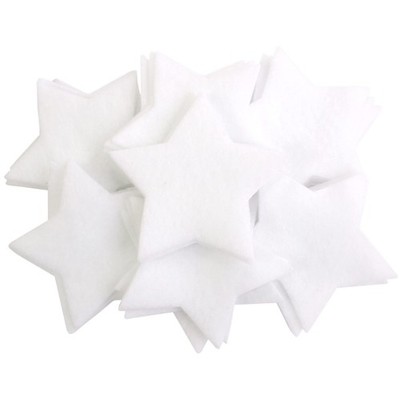 Playfully Ever After 1 Inch 140pc Felt Stars 8 inches x 6 inches, White 