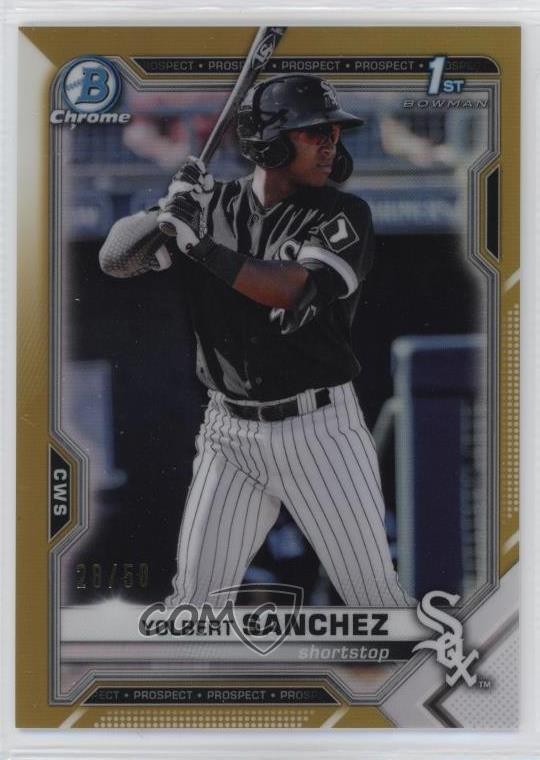2021 Bowman Chrome Prospects Gold Refractor 28/50 Yolbert Sanchez #BCP-40 uk2