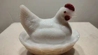 Vintage Westmoreland Milk Glass Mini Hen on Nest