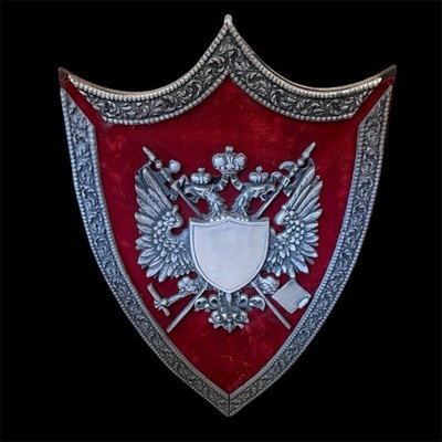 Vintage Wood Metal Medieval Knight Shield Crest Wall Coat of Arms 33'' H x 21'' W