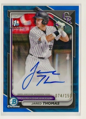 2024 Bowman Jared Thomas Chrome Blue Wave Refractor Auto /150 - CPA-JTH