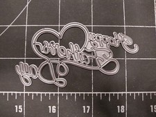 Universal thin metal die cut tool emboss Happy Fathers Day title heart new Daddy