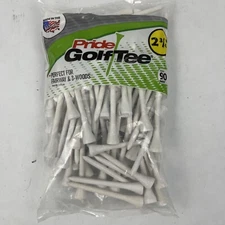Pride Professional Tee System 2-3/4 Inch Wood Golf Tee, White, 90 tees