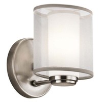 Wandlampe Leuchte Wohnzimmerlampe Organza Led Schlafzimmerlampe Opalglas Silber