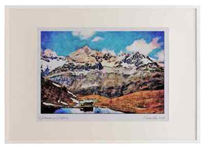 736021 Chapel At Schwarzee And Zinal Rothorn Switzerland A2 Picture Frame Water