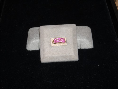 682 14k yellow gold 3 row round purplish red ruby band .7 carat size 6 3.9 grams - Picture 5 of 5