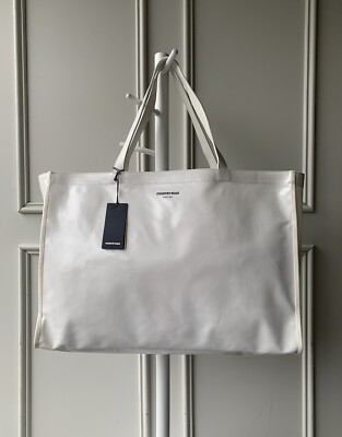 COUNTRY ROAD coated canvas tote bag white new