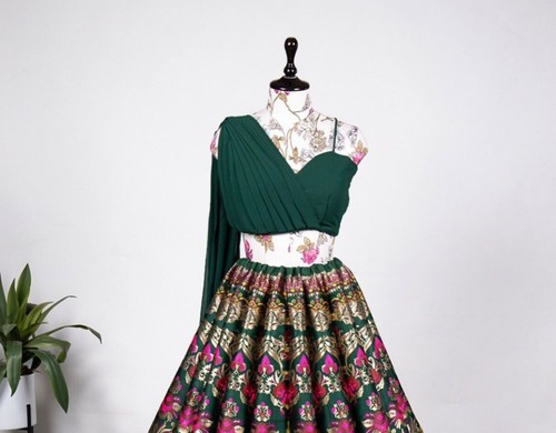 Choli Traditional Lehenga Lengha Indian Designer Wear Wedding Party Ethnic Women - Picture 6 of 7