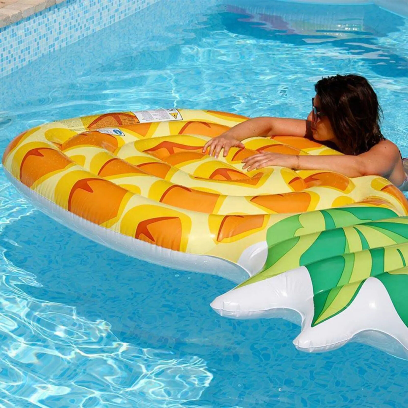 Intex Pool Luftmatratze aufblasbar XXL Wasserliege Poolsitz Pineapple 216cm