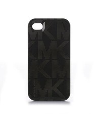 MICHAEL KORS ELECTRONICS BLACK PLASTIC SIGNATURE MK LOGO IPHONE 4,4S CASE+BOX